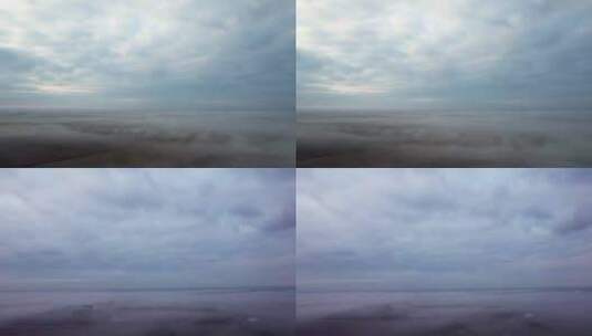 广袤平原清晨雾气升腾航拍高清在线视频素材下载