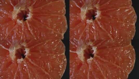 红心柚子果肉葡萄柚果粒高清在线视频素材下载