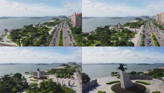 广西防城港城市航拍高清在线视频素材下载
