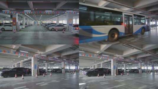 上海虹桥机场停车库高清在线视频素材下载