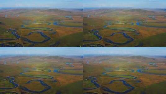 若尔盖草原上的河流高清在线视频素材下载