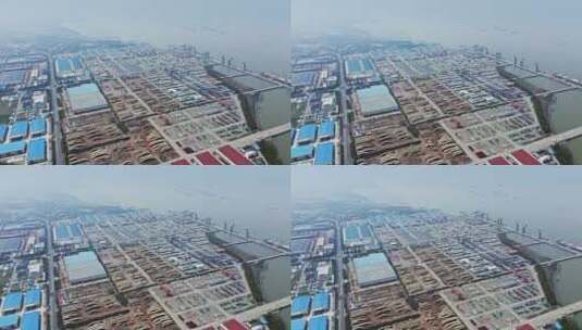 中国长江沿岸常熟威特隆仓储兴华港区码头高清在线视频素材下载
