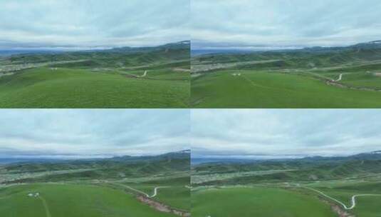 航拍四川阿坝州若尔盖草原自然风光高清在线视频素材下载