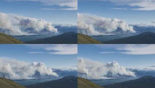 航拍的森林火灾景观高清在线视频素材下载