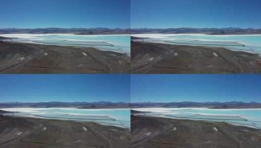 航拍西藏结晶了的扎布耶茶卡盐湖高清在线视频素材下载