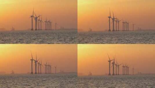海上风电 风场 风力发电场高清在线视频素材下载