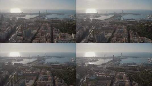 西班牙巴塞罗那城市航拍15高清在线视频素材下载
