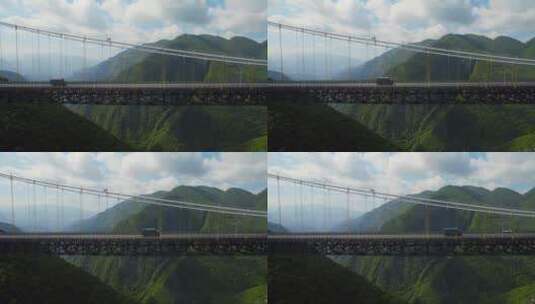 四渡河悬索桥高清在线视频素材下载