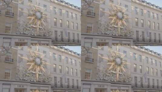伦敦西区购物商店的高档圣诞灯特写高清在线视频素材下载