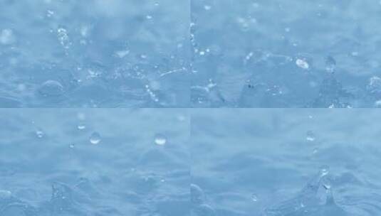 慢镜特写雨滴落在水面上高清在线视频素材下载