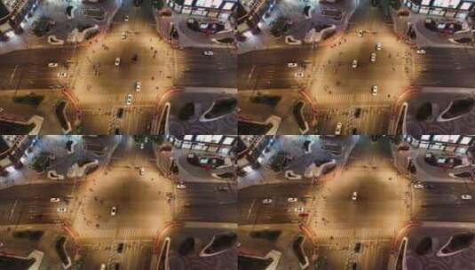 航拍鹰潭城市交通十字路口高清在线视频素材下载
