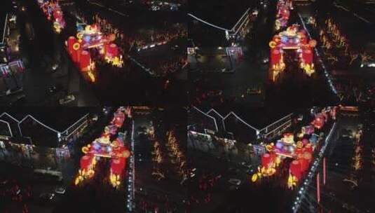 西安南门城墙过年花灯表演7高清在线视频素材下载
