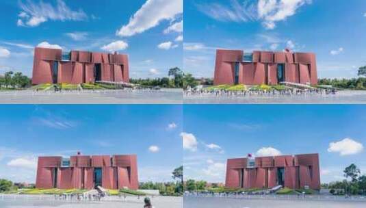 云南省博物馆大范围延时摄影高清在线视频素材下载