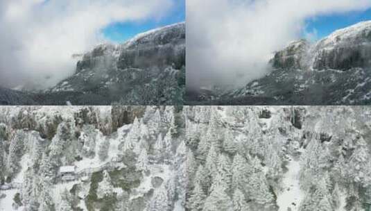 航拍下雪场景镜头合集高清在线视频素材下载