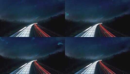 高速公路夜景交通背景高清在线视频素材下载