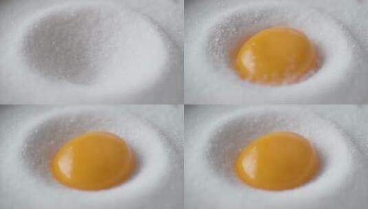 鸡蛋面粉面食蛋糕烹调美食撒面高清在线视频素材下载