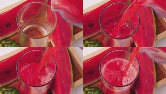 鲜榨西瓜汁清新高清在线视频素材下载