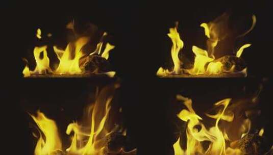 煤炭燃烧的火焰火苗高清在线视频素材下载