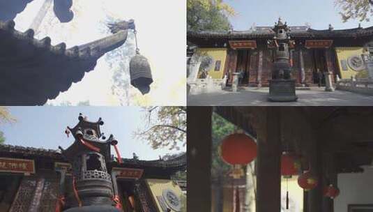 苏州园林 八角亭 中式庭院  屋檐 寺庙高清在线视频素材下载
