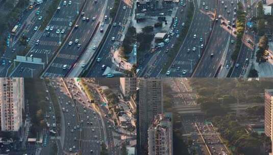 深圳滨海大道的繁忙车流高清在线视频素材下载