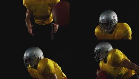美国橄榄球运动员接球跑4k高清在线视频素材下载