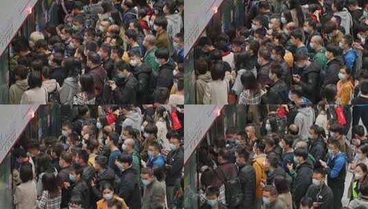 地铁列车拥挤通勤人群高清在线视频素材下载