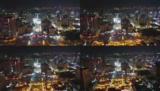 航拍云南昆明城市夜景交通高清在线视频素材下载