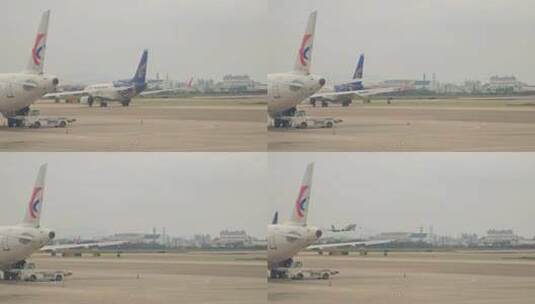 福建厦门高崎国际机场频繁起降的航班高清在线视频素材下载