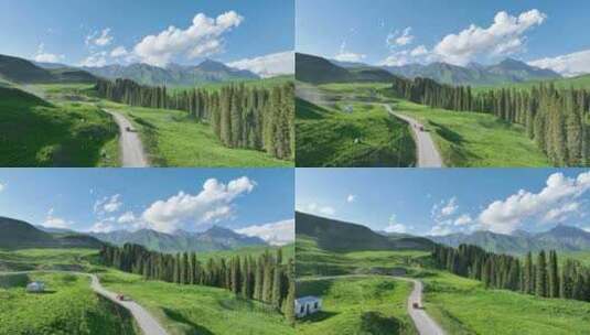 孟克特古道 新疆 雪山草原 旅行自驾高清在线视频素材下载
