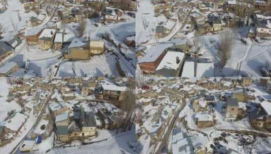 村庄的雪景高清在线视频素材下载