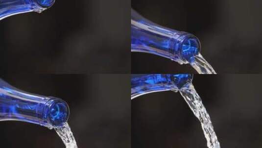 从玻璃瓶中倒出的水高清在线视频素材下载