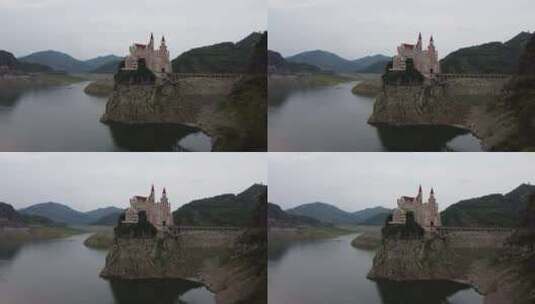 航拍贵州万峰湖城堡山水风光大气景色高清在线视频素材下载