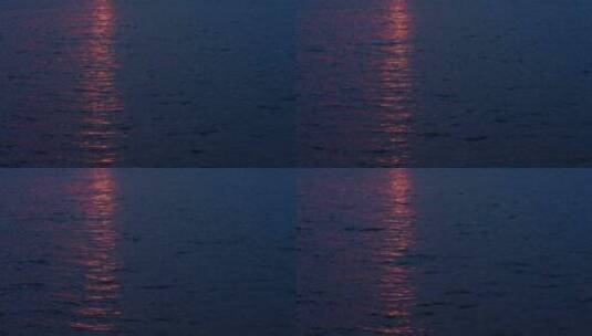 夕阳倒映在湖面上高清在线视频素材下载