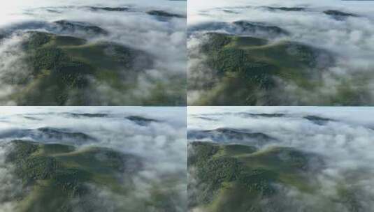 航拍云雾缭绕的青山高清在线视频素材下载