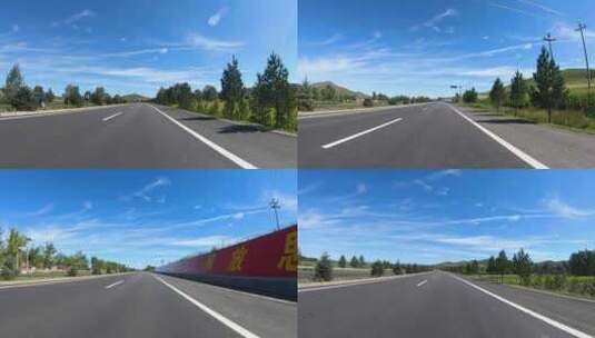 晴朗天空下的美丽草原公路高清在线视频素材下载