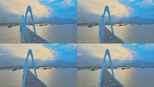 白龙洲大桥高清航拍高清在线视频素材下载