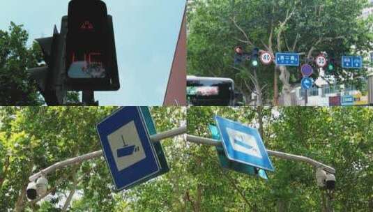 合集城市交通指示灯监控实拍高清在线视频素材下载
