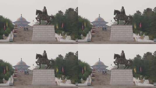 成吉思汗陵 雕像 铜雕 蒙古 成吉思汗高清在线视频素材下载