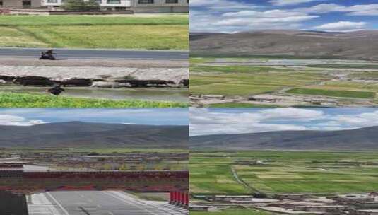 高清竖屏航拍西藏日喀则萨迦县秀丽合集高清在线视频素材下载