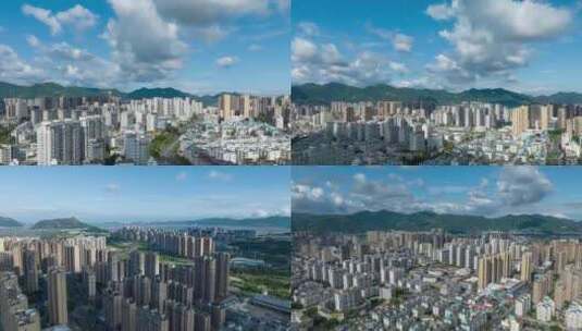 霞浦 城市风光 光影 蓝天白云 延时航拍高清在线视频素材下载