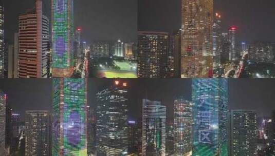 广州珠江新城中信大厦夜景高清在线视频素材下载