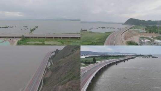 云南昆明将江边公路航拍高清在线视频素材下载