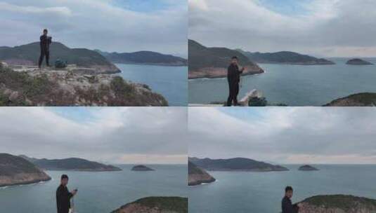 香港西贡区破边洲航拍高清在线视频素材下载
