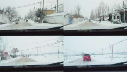 下雪 下大雪行车 开车 开车第一视角高清在线视频素材下载