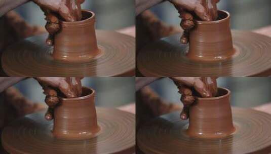 彩陶制作 彩陶 彩陶工艺 陶器 陶器加工高清在线视频素材下载