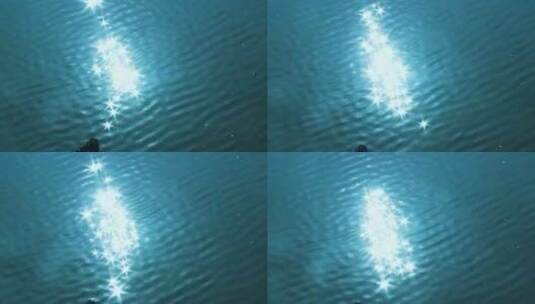 波光粼粼绿色水面 阳光洒在水面 1650高清在线视频素材下载