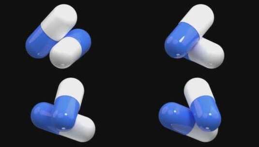 胶囊药品3d动画高清在线视频素材下载