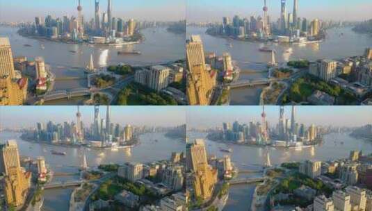 上海外滩黄浦江苏州河车流船只延时风景视频高清在线视频素材下载