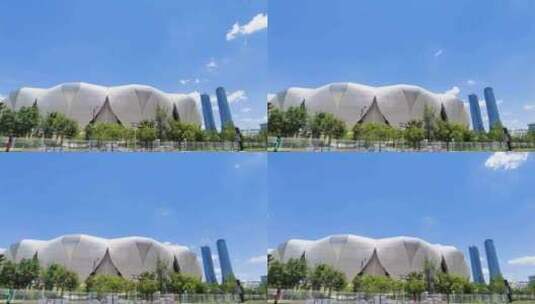 杭州奥体中心延时摄影高清在线视频素材下载
