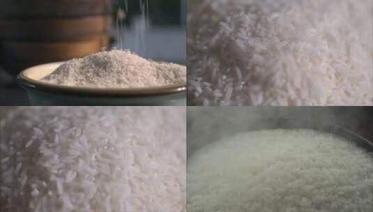 米粒特写米饭特写高清在线视频素材下载